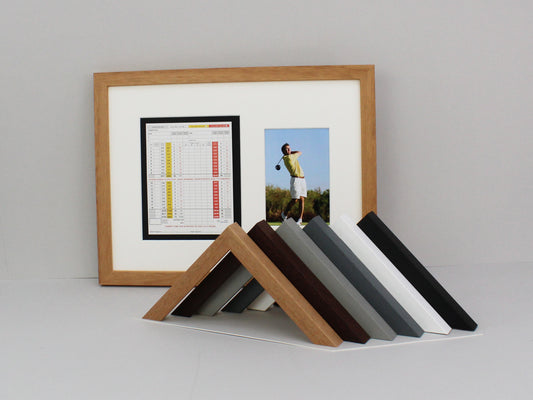 Golf Score Card Display Frame, With 6x4" Photo. 30x40cm Frame | Score Card sizes can vary - Check your size before purchase.