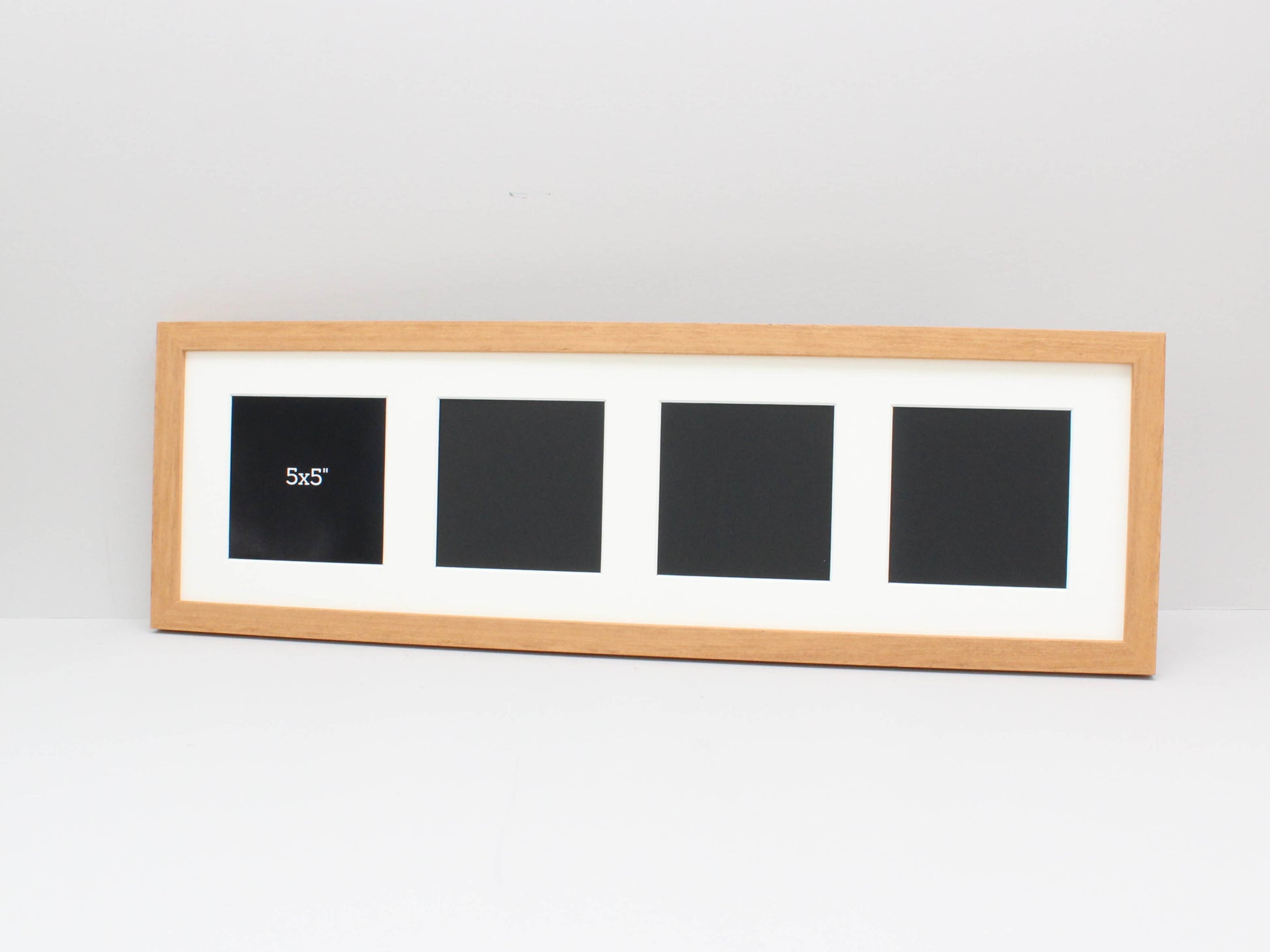 Multi Aperture Frame. Suits four 5x5" Photos. 20x70cm. - PhotoFramesandMore - Wooden Picture Frames