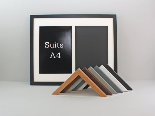 Suits Two A4 sized Photos or Certificates. 40x50cm. Wooden Multi Aperture Photo Frame. - PhotoFramesandMore - Wooden Picture Frames
