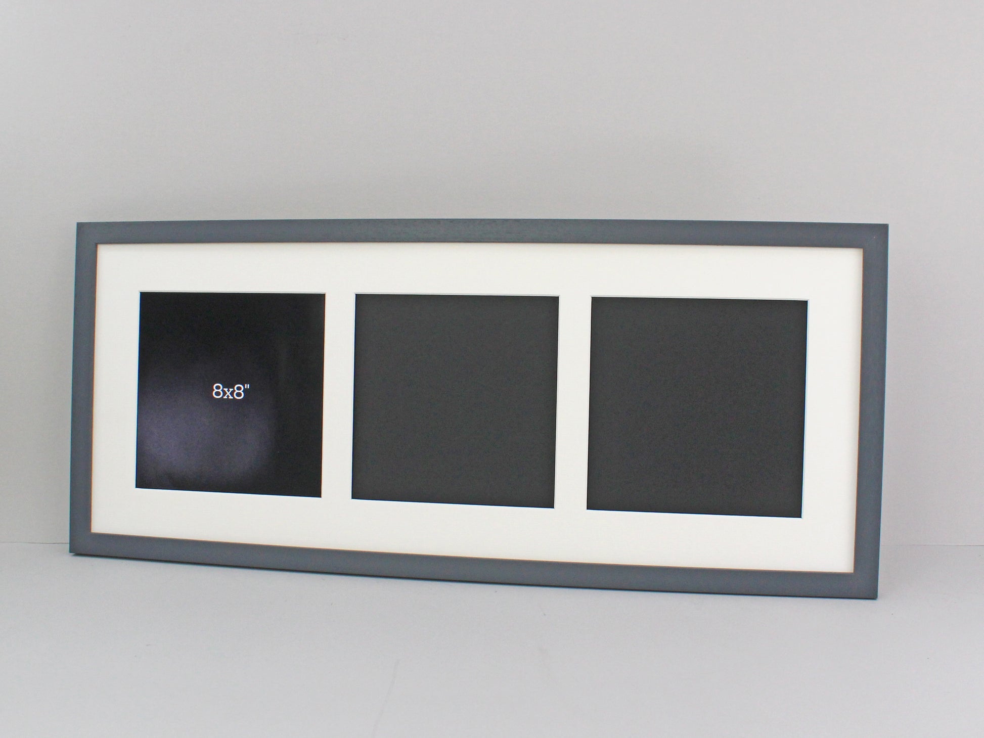 Suits three 8x8" Photos. 30x75cm. Multi Aperture Photo Frame. - PhotoFramesandMore - Wooden Picture Frames