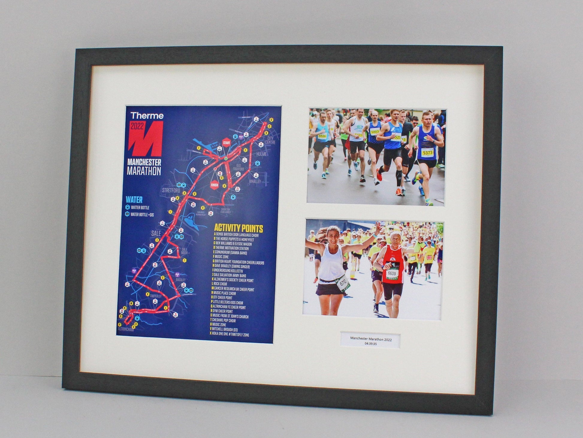 Personalised Certificate Frame with two 5x7"  Photographs. 40x50cm. Perfect for sporting achievements such as Rugby, ballet, fun runs & More - PhotoFramesandMore - Wooden Picture Frames