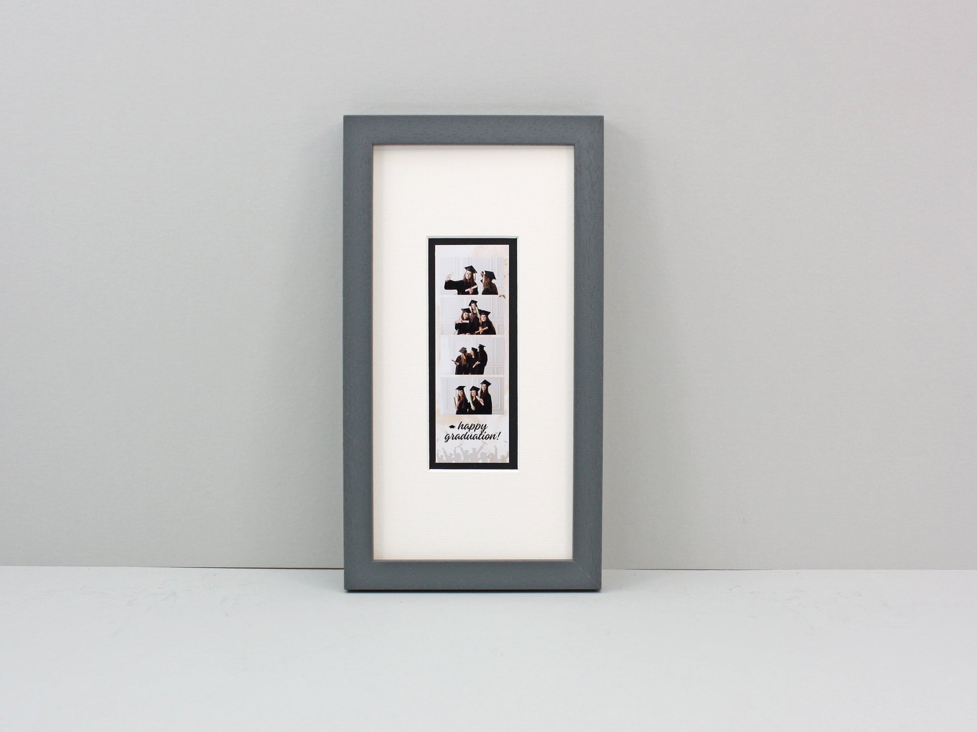 Photo Booth Float Frame - 1 Photo Booth Strip - Floating Photo Frame showing the entire Photo strip, including border. - PhotoFramesandMore - Wooden Picture Frames