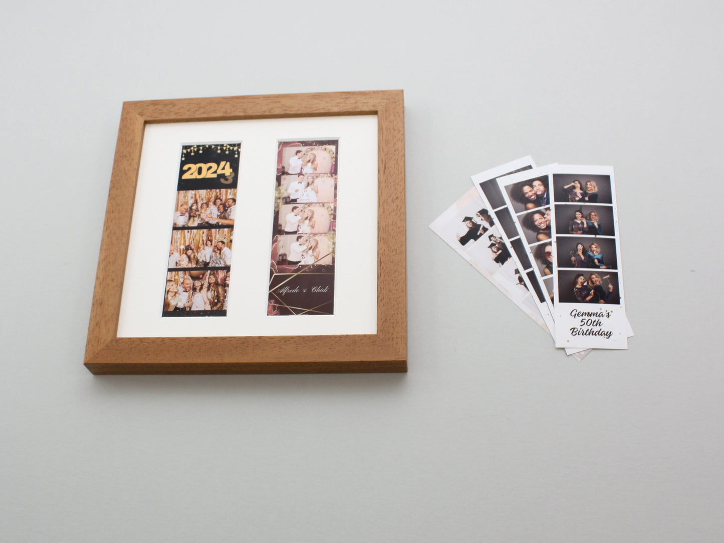 Photo Booth Strip Frame - 2 Photo Booth Strips - PhotoFramesandMore - Wooden Picture Frames