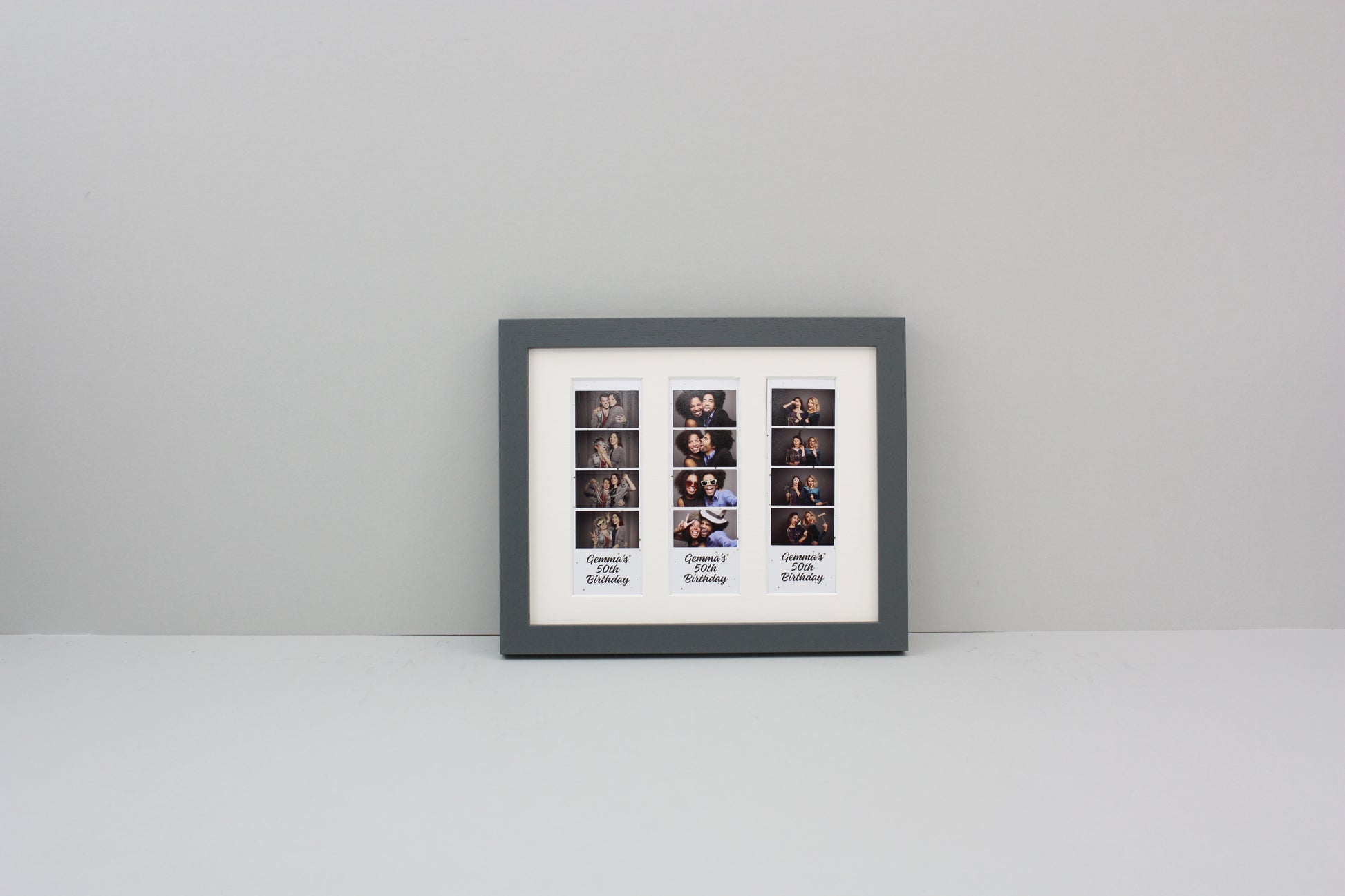 Photo Booth Strip Frame - 3 Photo Booth Strips - PhotoFramesandMore - Wooden Picture Frames