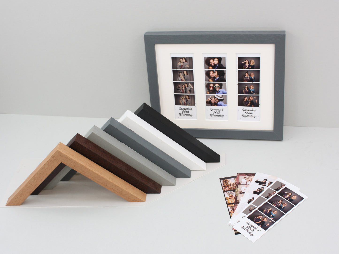 Photo Booth Strip Frame - 3 Photo Booth Strips - PhotoFramesandMore - Wooden Picture Frames