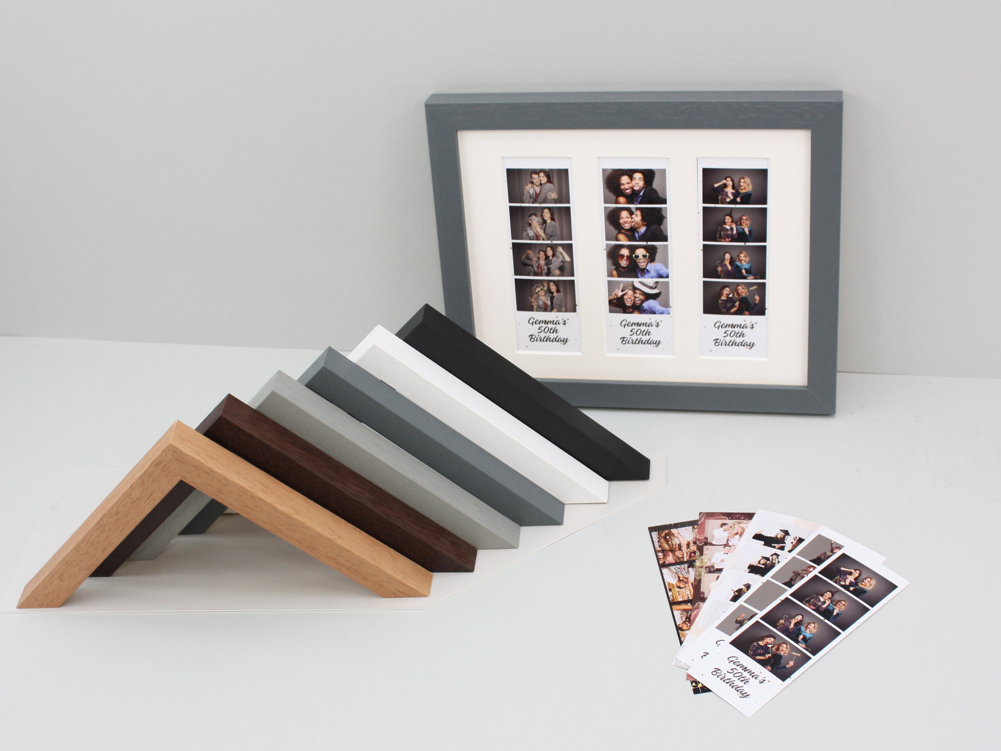 Photo Booth Strip Frame - 3 Photo Booth Strips - Wooden Photo Frame ...