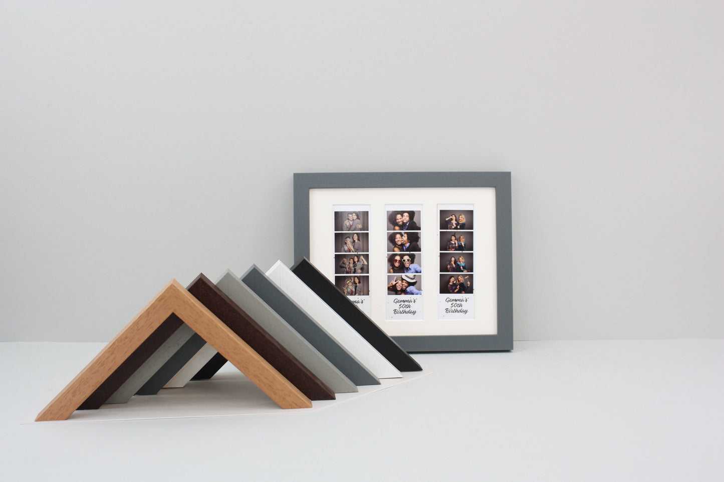 Photo Booth Strip Frame - 3 Photo Booth Strips - PhotoFramesandMore - Wooden Picture Frames