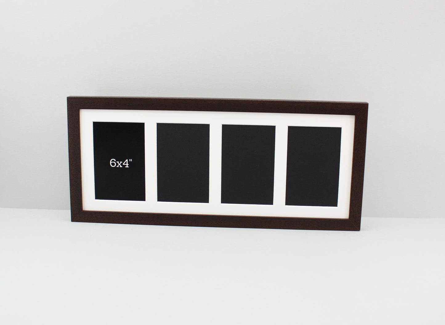 Suits Four 6x4" photos. 20x50cm. Wooden Multi Aperture Frame.
