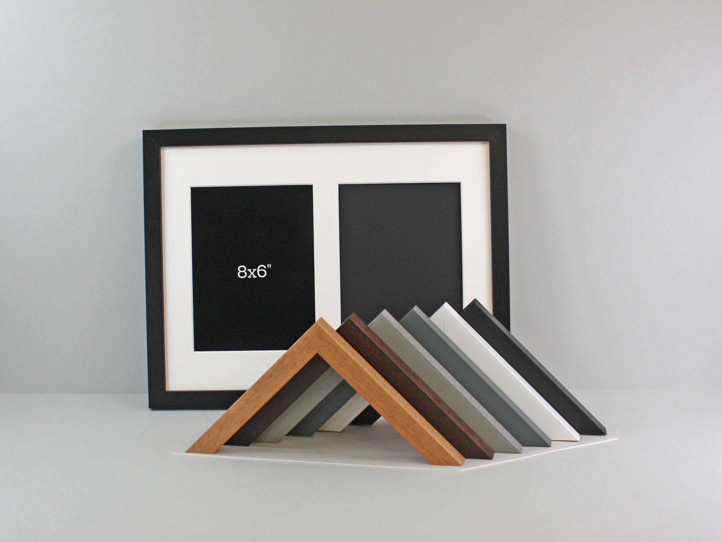 Suits Two 8x6" photos. 30x40cm. Wooden Multi Aperture Photo Frame. - PhotoFramesandMore - Wooden Picture Frames