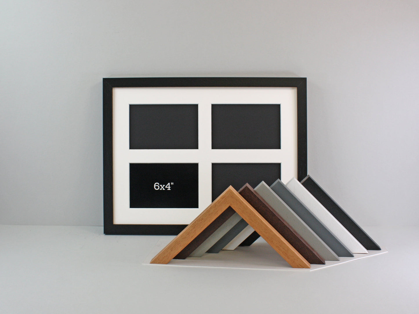 Suits Four 6x4" photos. 30x40cm. Multi Aperture Photo Frame. - PhotoFramesandMore - Wooden Picture Frames