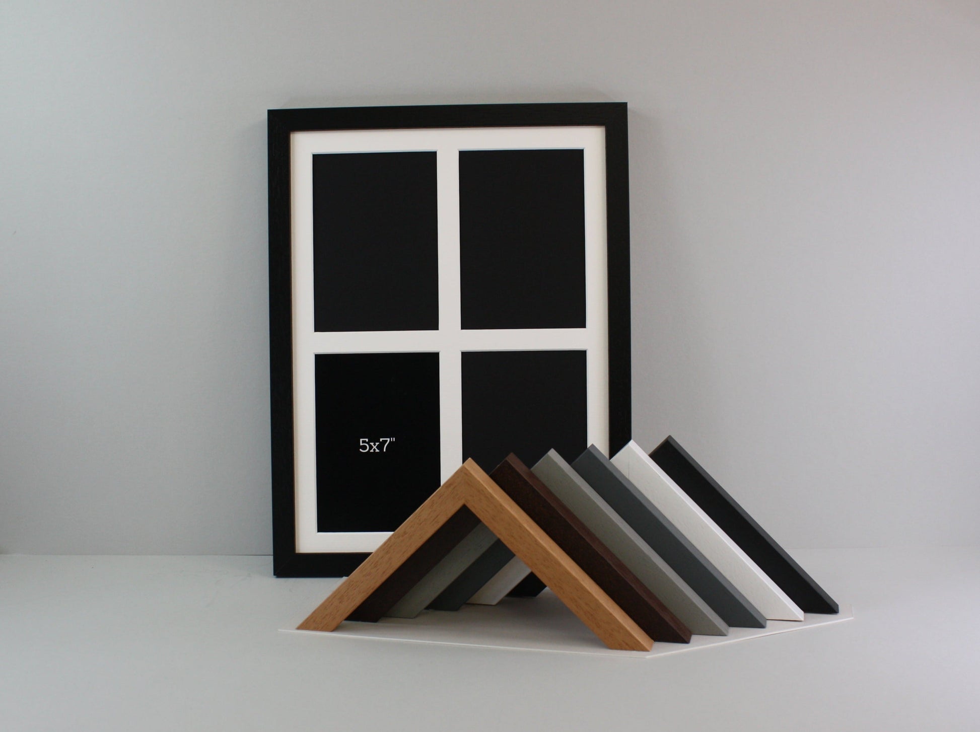 Suits Four 5x7" photos. 30x40cm. Wooden Multi Aperture Photo Frame. - PhotoFramesandMore - Wooden Picture Frames