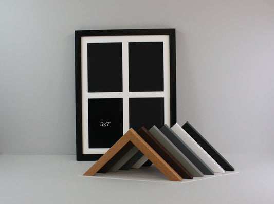 Suits Four 5x7" photos. 30x40cm. Wooden Multi Aperture Photo Frame. - PhotoFramesandMore - Wooden Picture Frames