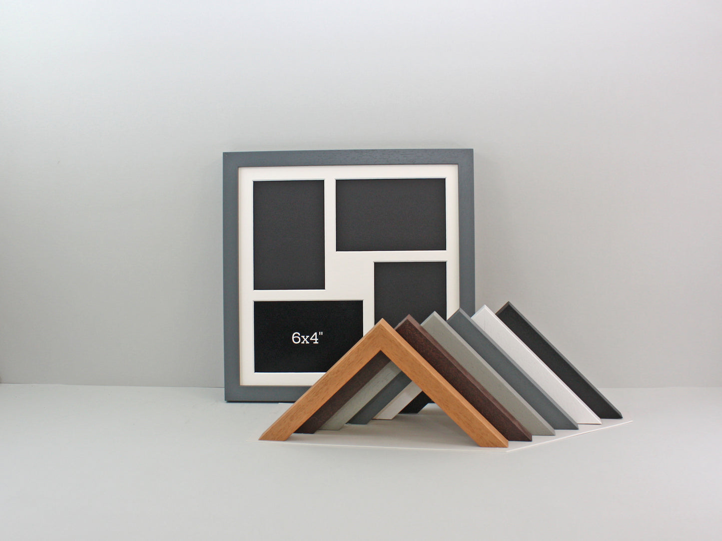 Suits Four 6x4" Photos. 30x30cm. Wooden Multi aperture Frame.