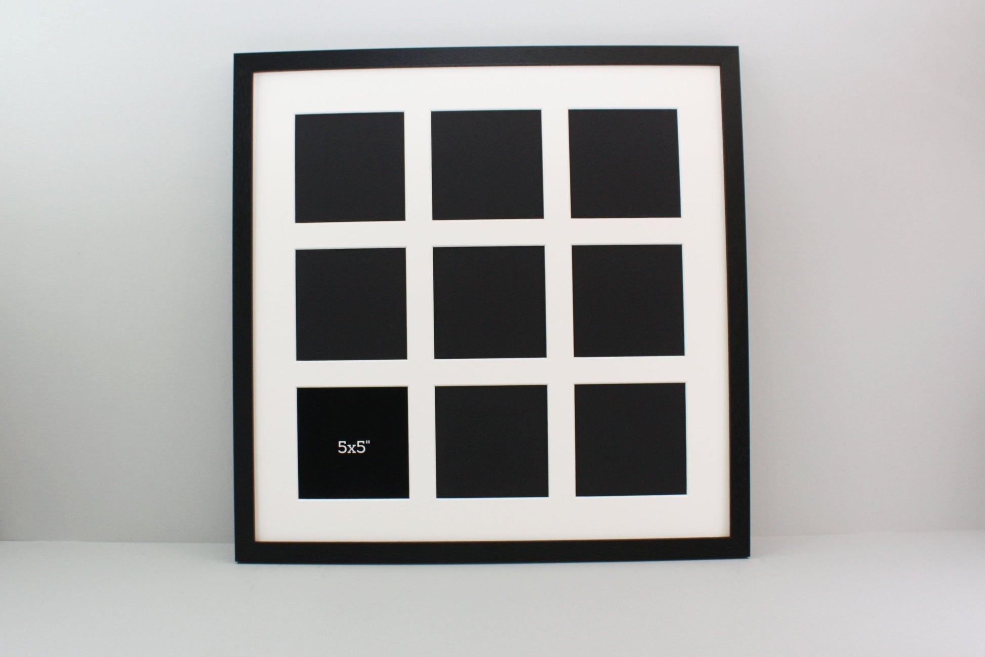 Suits Nine 5x5" photos. 50x50cm. Wooden Multi Aperture Photo Frame. - PhotoFramesandMore - Wooden Picture Frames