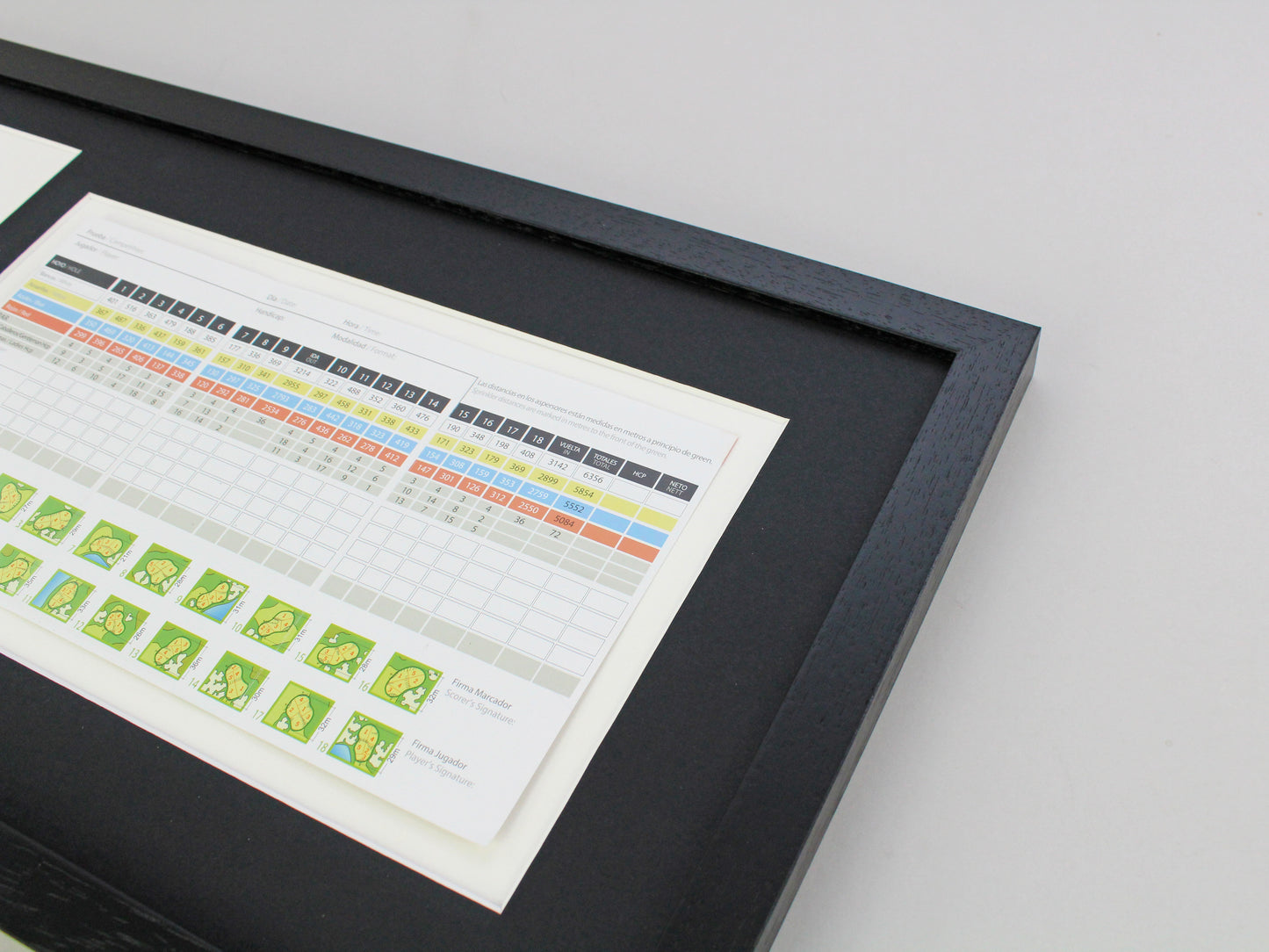Golf Score Card Display Frame, With 6x4" Photo. 25x50cm Frame | Score Card sizes can vary - Check your size before purchase.