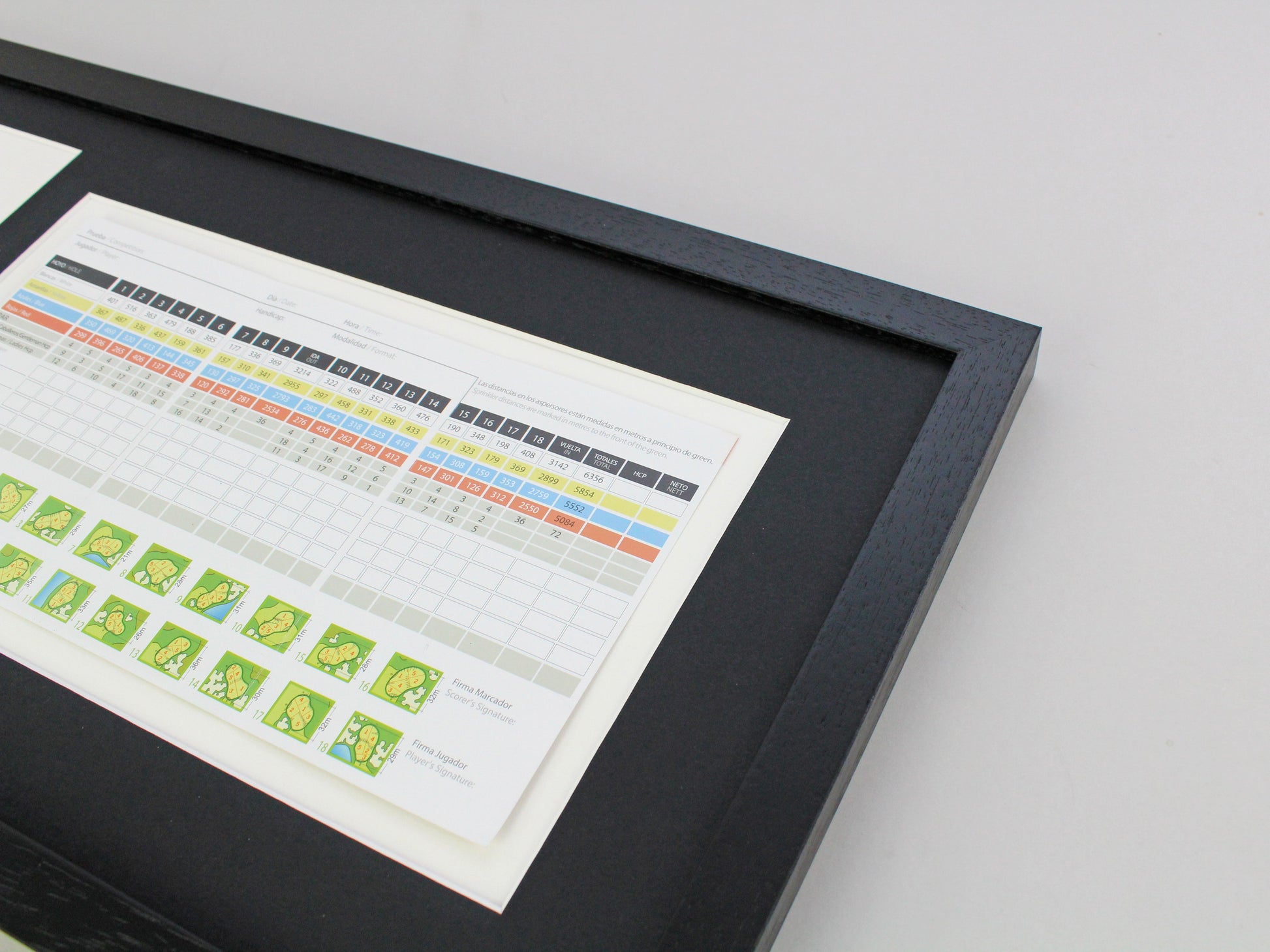 Personalised Golf Score Card Display Frame, With 6x4" Photo. 30x40cm Frame | Score Card sizes can vary - Check your size before purchase. - PhotoFramesandMore - Wooden Picture Frames
