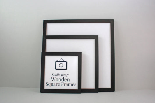 Black - Square Wooden Frames | Standard Size Frames - PhotoFramesandMore - Wooden Picture Frames