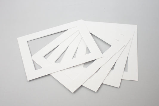 Packs of Mounts - Bright White -  Pack of 5/10/20 - PhotoFramesandMore - Wooden Picture Frames