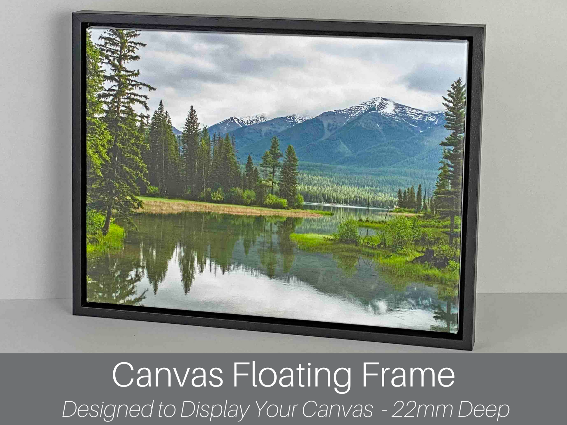 Canvas Tray Frames. 22mm Deep. Standard Size. Floating Effect Frames for Canvases. - PhotoFramesandMore - Wooden Picture Frames