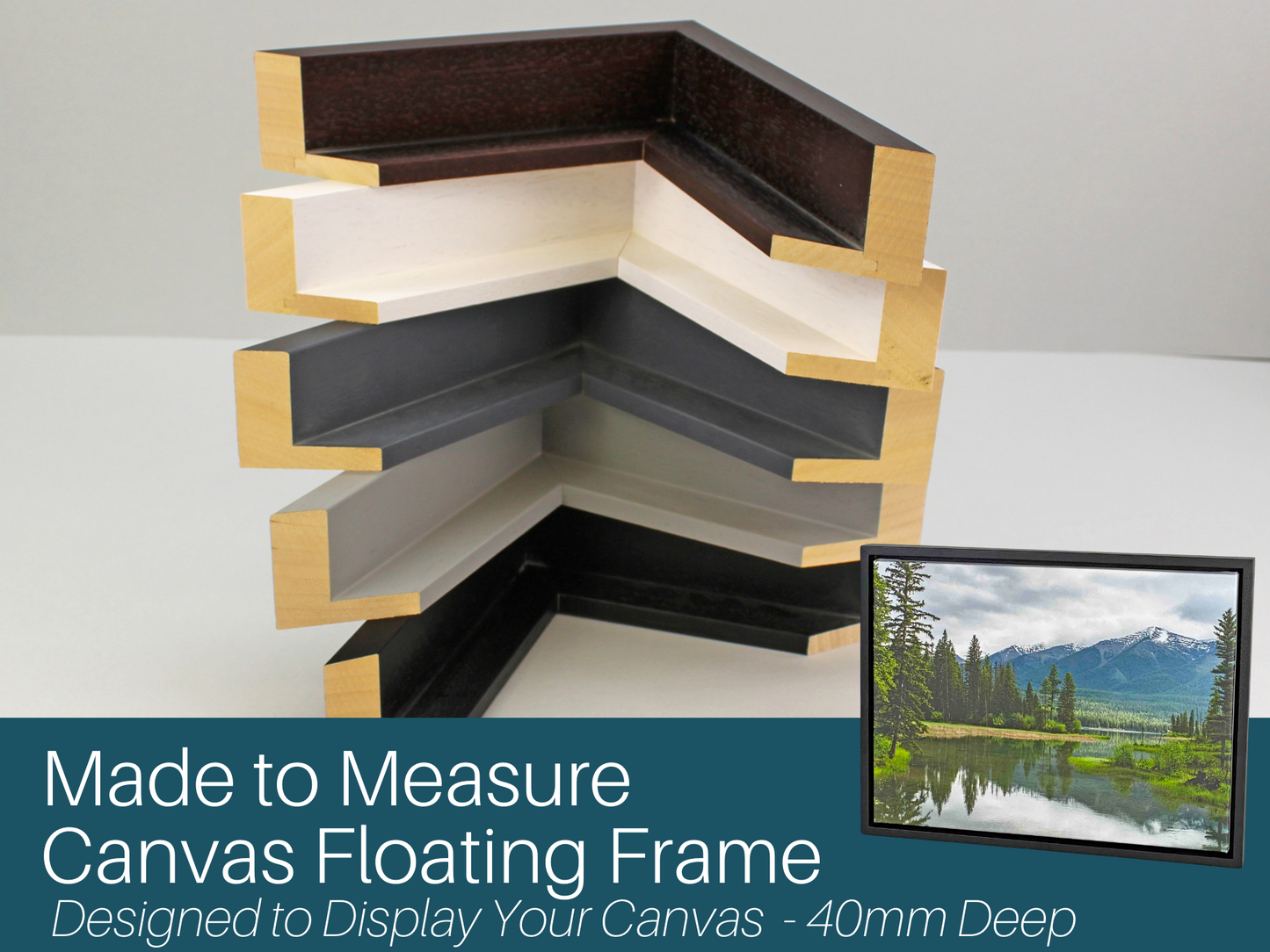 Made To Measure - Tray Frames - 40mm deep Canvases - PhotoFramesandMore - Wooden Picture Frames