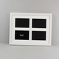 Suits Four 6x4" photos. 30x40cm. Multi Aperture Photo Frame.