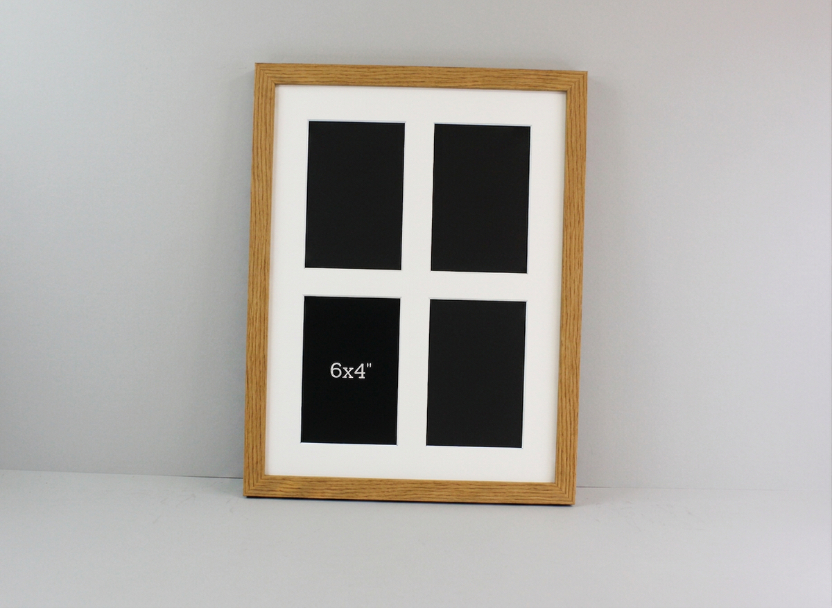 Suits Four 6x4" photos. 30x40cm. Wooden Collage Picture Frame.