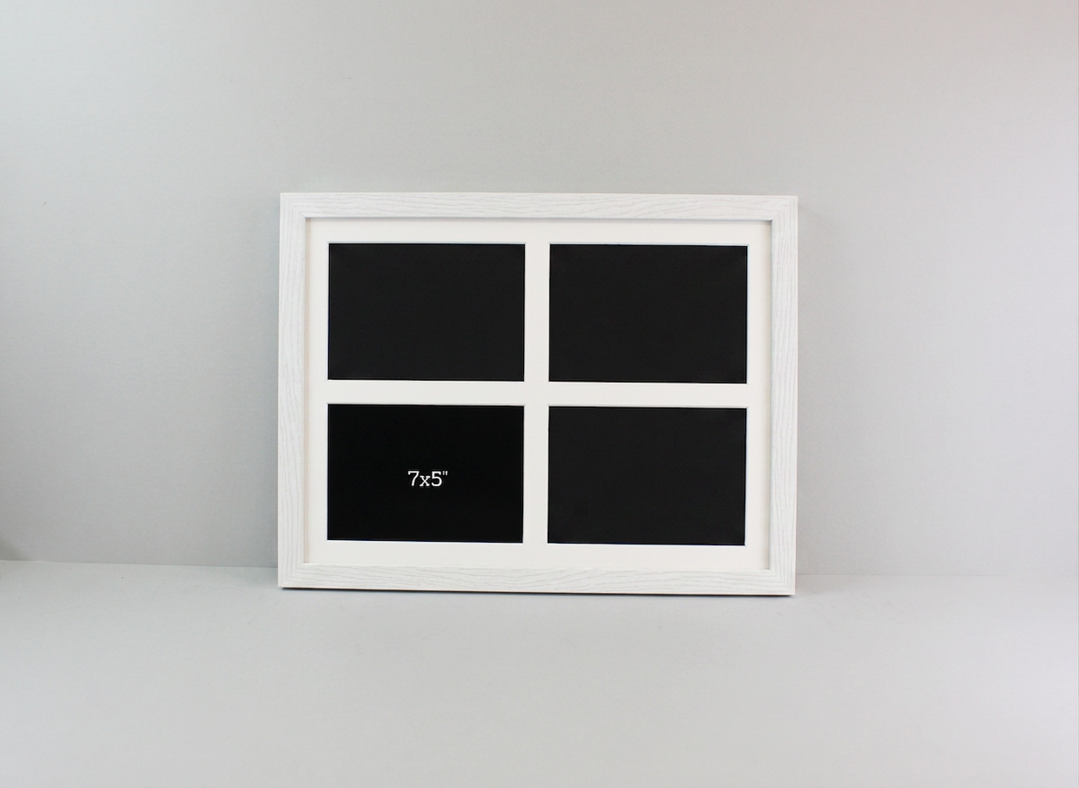 Suits Four 5x7" photos. 30x40cm. Wooden Multi Aperture Photo Frame.