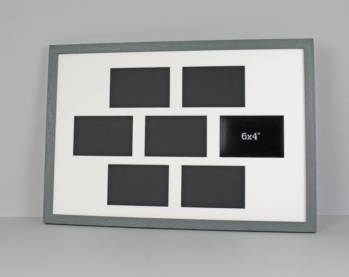 Suits Seven 6x4" photos. 40x60cm. Wooden Multi Aperture Photo Frame.