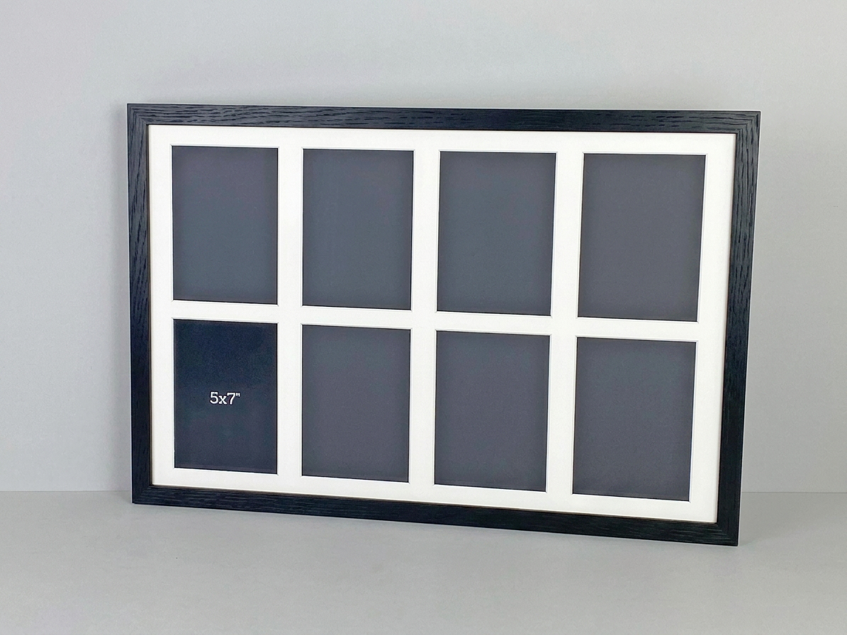 Suits Eight 5x7" photos.40x60cm. Wooden Multi Aperture Photo Frame.
