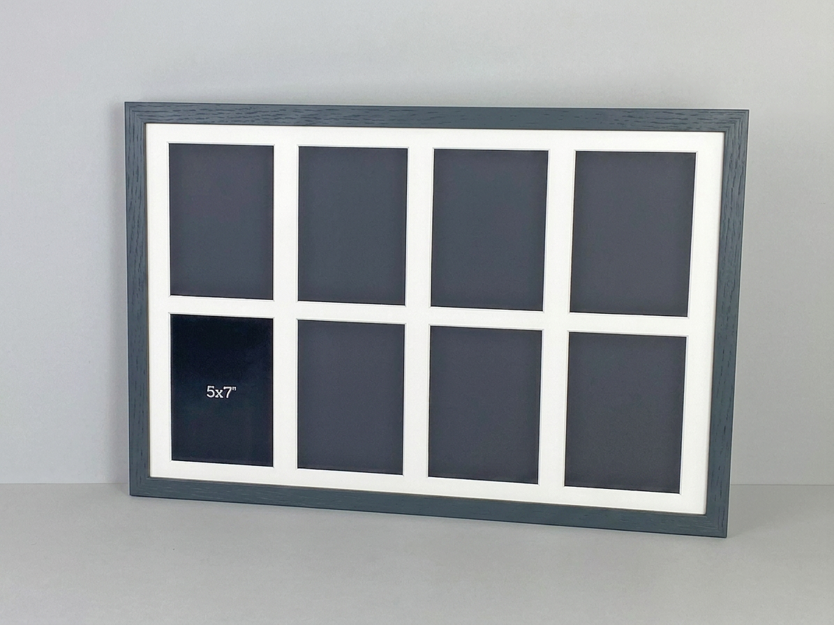 Suits Eight 5x7" photos.40x60cm. Wooden Multi Aperture Photo Frame.