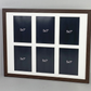 Suits Six 5x7" Photos. 40x50cm. Wooden Multi Aperture Photo Frame.