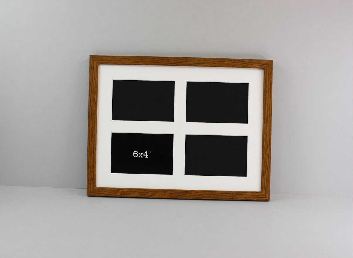 Suits Four 6x4" photos. 30x40cm. Multi Aperture Photo Frame.