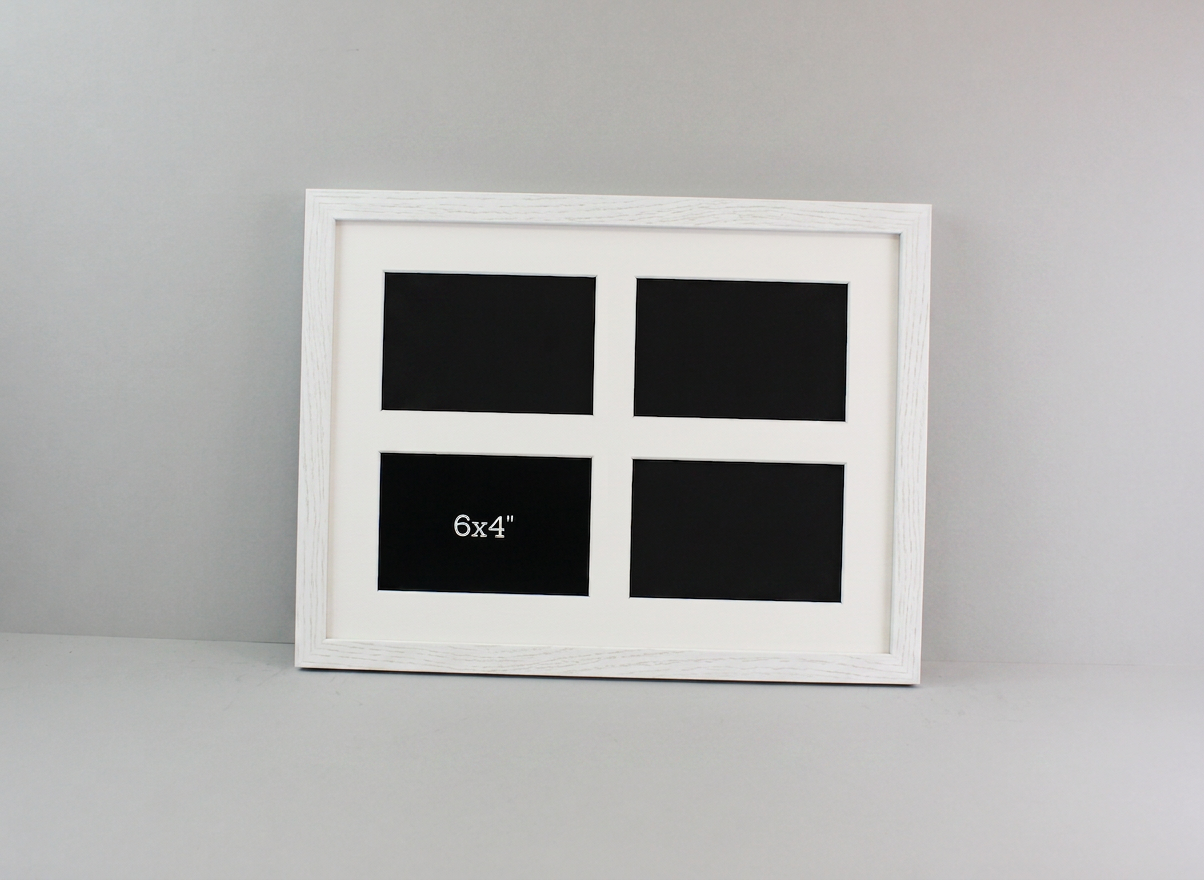 Suits Four 6x4" photos. 30x40cm. Multi Aperture Photo Frame.