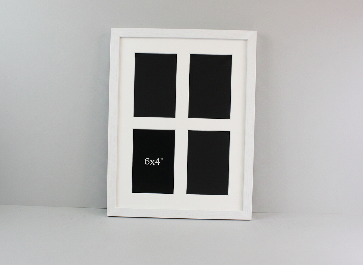 Suits Four 6x4" photos. 30x40cm. Wooden Collage Picture Frame.