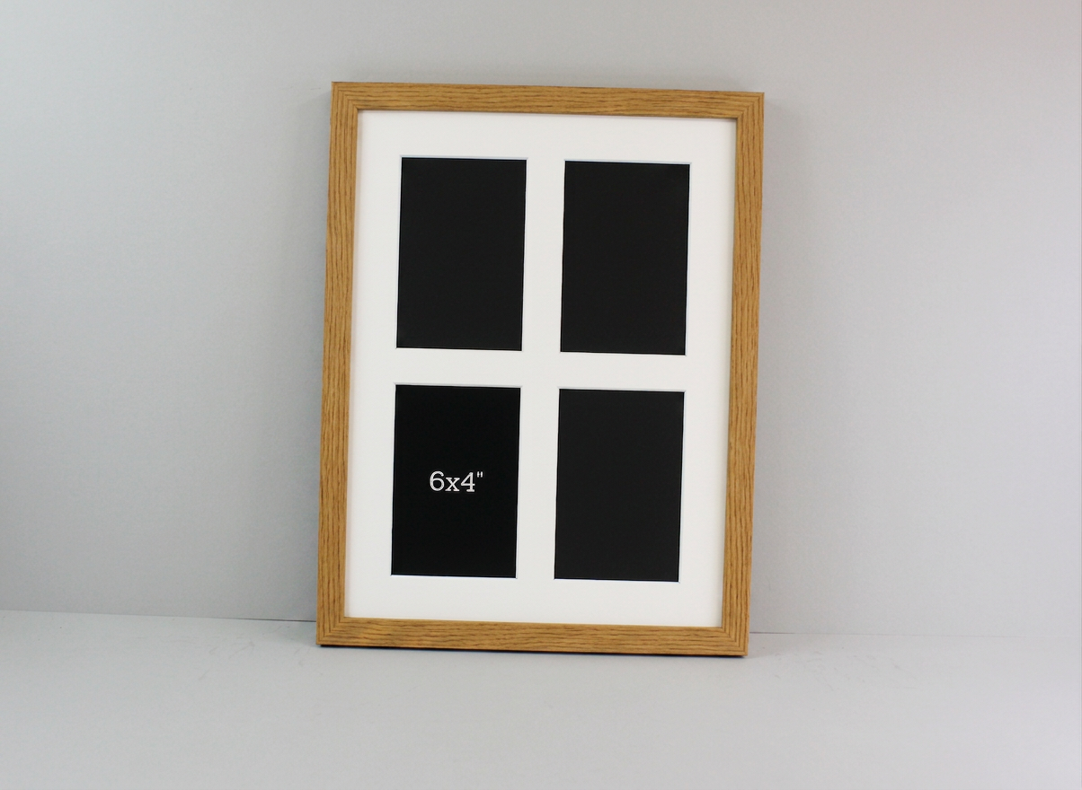 Suits Four 6x4" photos. 30x40cm. Wooden Collage Picture Frame.