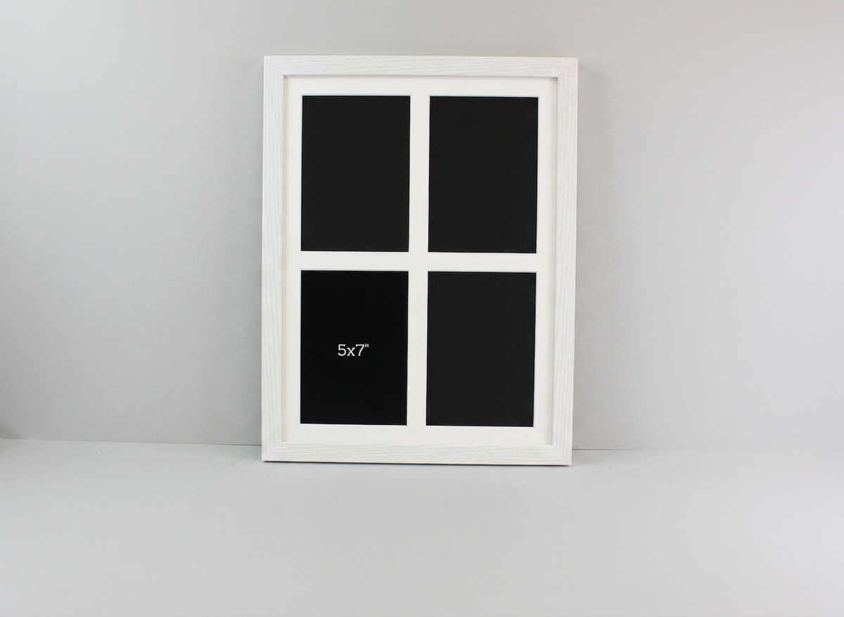 Suits Four 5x7" photos. 30x40cm. Wooden Multi Aperture Photo Frame.