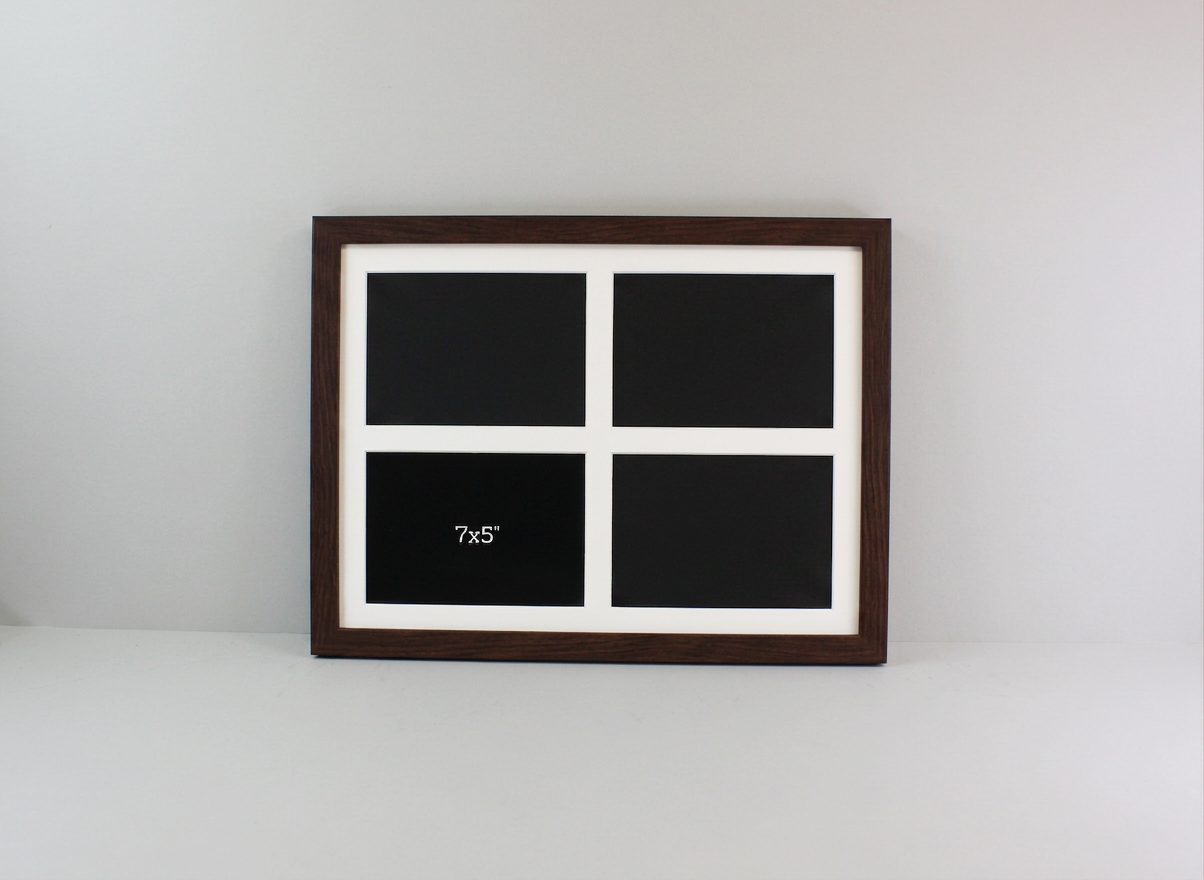 Suits Four 5x7" photos. 30x40cm. Wooden Multi Aperture Photo Frame.