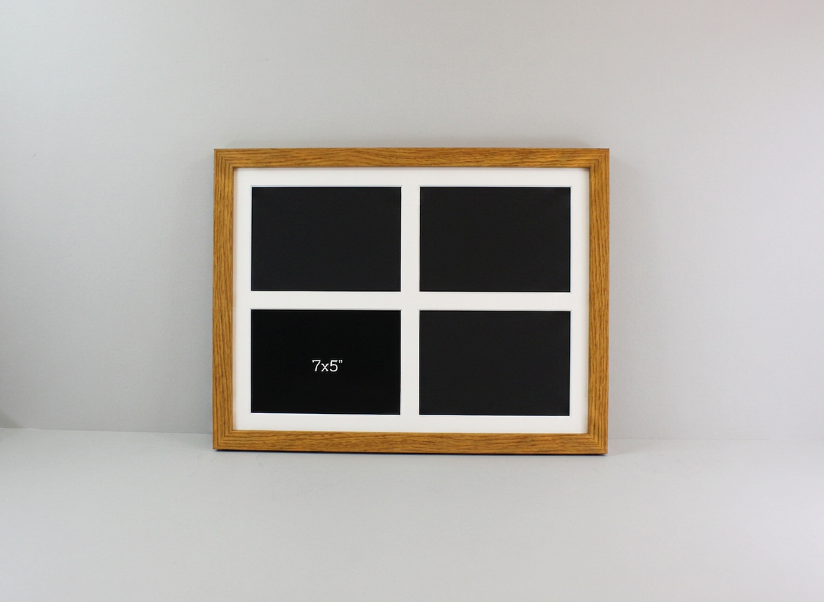 Suits Four 5x7" photos. 30x40cm. Wooden Multi Aperture Photo Frame.