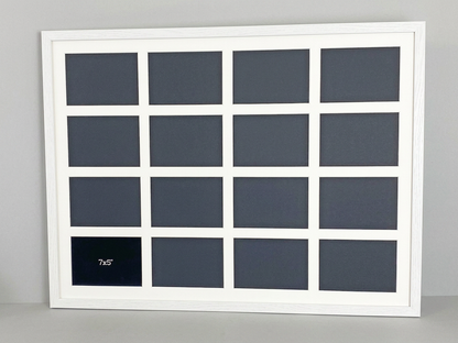 Suits Sixteen 5x7" Photos. 60x80cm. Wooden Multi Aperture Photo Frame.
