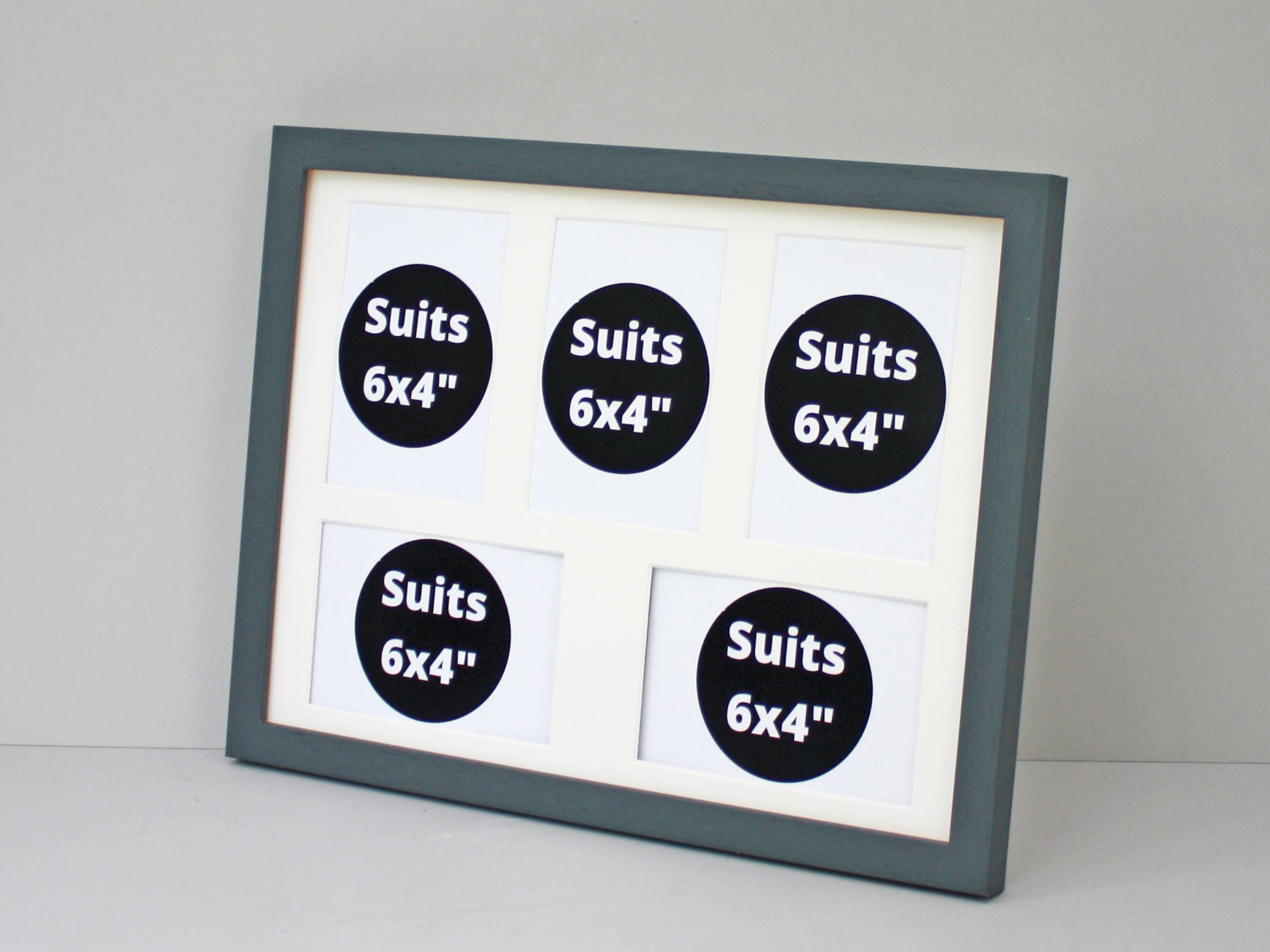 Suits Five 6x4" Photos. 30x40cm. Wooden Multi Aperture / Collage Frame. - PhotoFramesandMore - Wooden Picture Frames