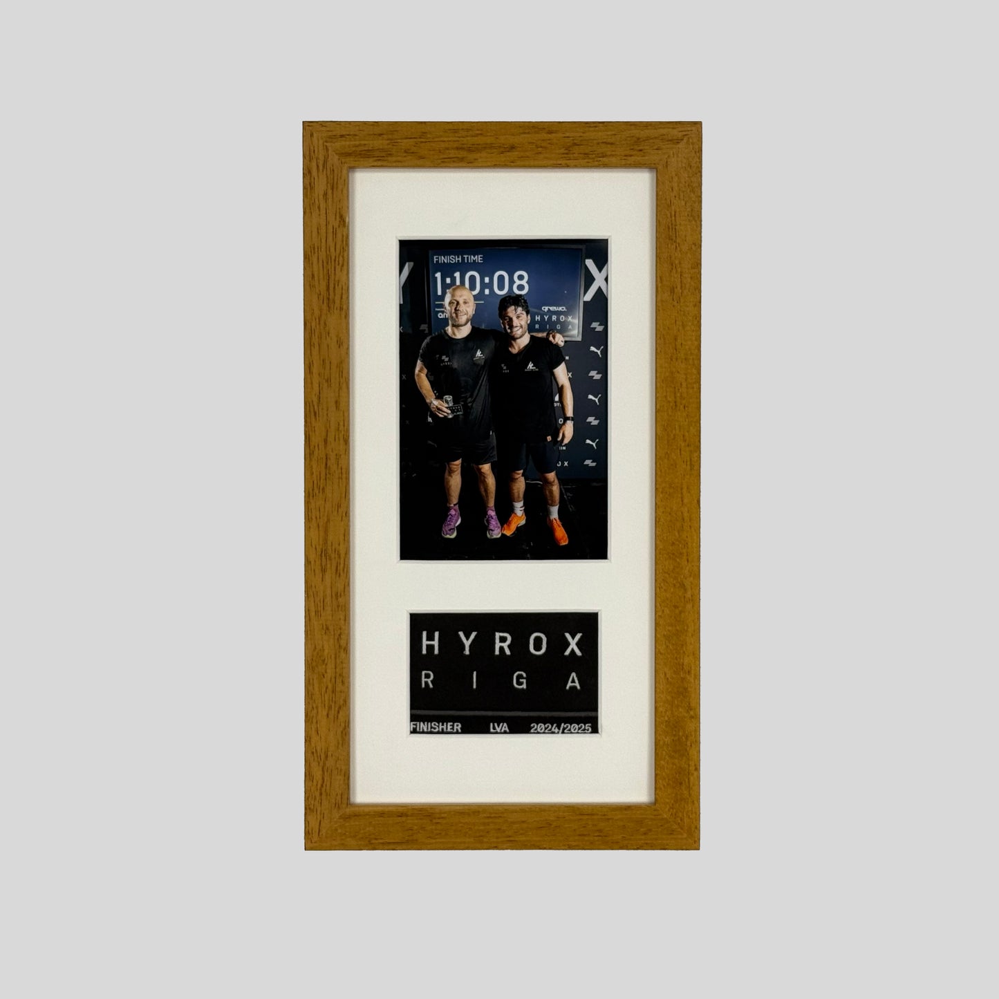 Hyrox Patch & Photo Display Frame | 15x30cm | Wooden Frame |