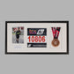 Personalised Medal display Frame with Apertures for Medal, Bib number and Photo.