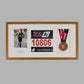 Personalised Medal display Frame with Apertures for Medal, Bib number and Photo.