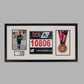 Personalised Medal display Frame with Apertures for Medal, Bib number and Photo.