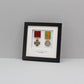 Personalised Military and Service Medal display Frame for Two Medals. 20x20cm. Handmade by Art@Home. War Medals. WW1. WW2.
