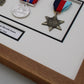 Personalised Military and Service Medal display Frame for Three Medals, a 6x4" Photo, and text.20x40cm. - PhotoFramesandMore - Wooden Picture Frames