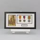 Personalised Military and Service Medal display Frame for Three Medals, a 6x4" Photo, and text.20x40cm. - PhotoFramesandMore - Wooden Picture Frames