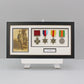 Personalised Military and Service Medal display Frame for Four Medals and one 6x4" Photograph. 20x40cm.War Medals. - PhotoFramesandMore - Wooden Picture Frames