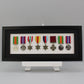 Military Medal display Frame for Eight Medals. 20x50cm. Wooden box Frame | Service Medals | War Medals | WW1 | WW2 | Commemorative Medals - PhotoFramesandMore - Wooden Picture Frames