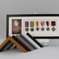 Military and Service Medal display Frame for Six Medals and a 6x4" Photograph. 20x50cm. Service Medals | War Medals | WW1 | WW2 - PhotoFramesandMore - Wooden Picture Frames